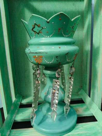 Victorian Glass Lustre Vase