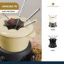 MasterClass Cast Iron Fondue Set, Fondue Pot with 6 Forks and Cast Iron Enamelled Bowl, Superior Heat Retention & Adjustable Burner, Gift Boxed, Cream, 21x18cm Image 5