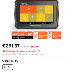 bidirectional Bluetooth Foxwell GT60 OBD2 Scanner Diagnostic Scan Tool Full System Scan Car Code Reader 24+ Reset Service OBD2 Automotive Tools