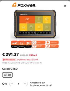 Bluetooth FOXWELL GT60 OBD2 Diagnostic Tool Full System Active Test Car Code Reader 24 Reset Service Professional OBD 2 Automotive Scanner