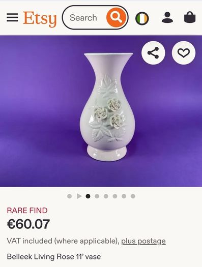 Belleek Living Rose Vase (Model no: 7690)