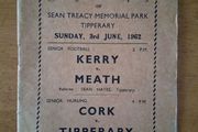 GAA Program 1962 Kerry Meath Cork Tipperary