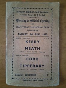 GAA Program 1962 Kerry Meath Cork Tipperary