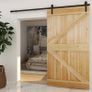Sliding Barn Door Kit 8FT/240CM Black Heavy Duty Barn Door Sliding Hardware Track Kit for Single Wood Door 120CM Wide Image 5