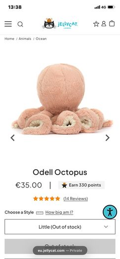 New JELLYCAT Little Maya Octopus