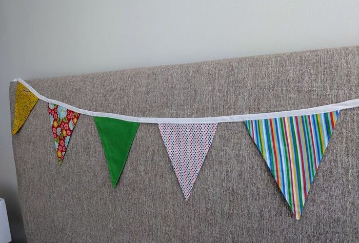 Bunting, various colours and patterns