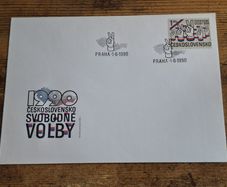Czechoslovakia First Day Cover FDC 1990 "Free Elections 1990" - free standard postage