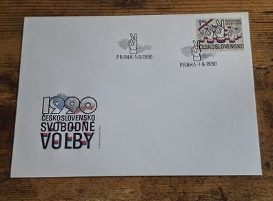Czechoslovakia First Day Cover FDC 1990 "Free Elections 1990" - free standard postage