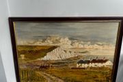 Beautiful Signed Coastal Painting Large Framed Seascape