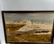 Beautiful Signed Coastal Painting Large Framed Seascape
