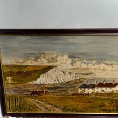 Beautiful Signed Coastal Painting Large Framed Seascape