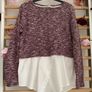 top Bershka size large burgundy top with white shirt base size large Image 8