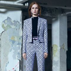 Genuine Versace Pre-Fall 2016 Purple Floral And Houndtooth Blazer