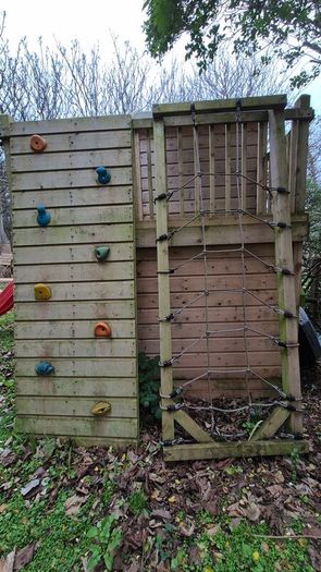 Wooden Playhouse with Slide & Climbing Frame