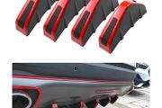4pcs Universal Carbon Fiber Car Modified Rear Bumper Diffuser Spoiler Black Red ABS Rear Bumper Lip Diffuser Anti-collision