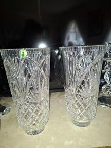 2 waterford crystal vases