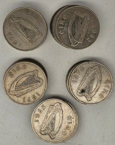Ireland Large 10p 10 Pence Coin Lots 1971 1985 1973 1982 1974