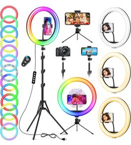 12.6'' Selfie Ring Light with Tripod Stand & Phone Holder Tall 188cm/74'', GerTong LED Circle Ringlight with 40 RGB Mode 13 Brightness for Makeup YouTube Tiktok, Wireless Remote for iPhone Android (FREE POSTAGE)