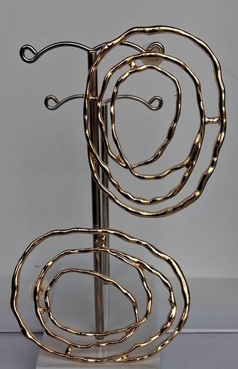 Gold Organic Abstract Concentric Oval Textured Hoop Earrings