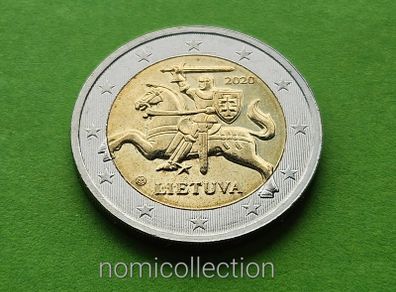 Lithuania 2020 year Uncirculated 2 Euro coin.