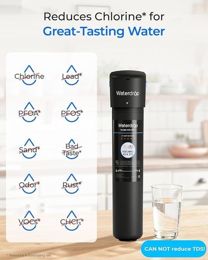 15UA Under Sink Water Filter, 19000 Gallons High Capacity Water Filter System Direct Connect to Kitchen Faucet, Reduce PFAS, PFOA/PFOS, Lead, Chlorine, Bad Taste, NSF/ANSI 42 Certified