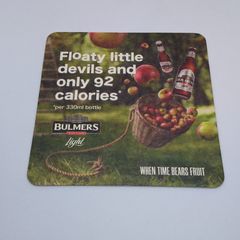 Bulmers Cider : Floaty Little Devils and Only 92 Calories - Beer Mat/Coaster