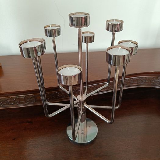 8-Arm Chrome Tealight Candelabra