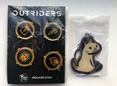 Monster Hunter Rise Keyring & Outriders Badge Set