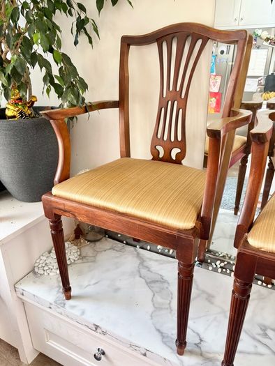 Pair of Vintage Hepplewhite-Style Carver Chairs