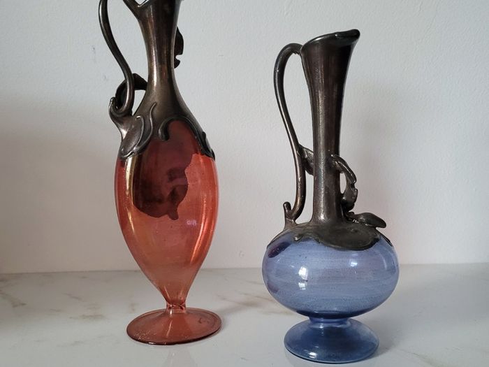 Art noveau glass jugs