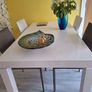 Dining Table+6 White Leather Dining Chairs Image 2