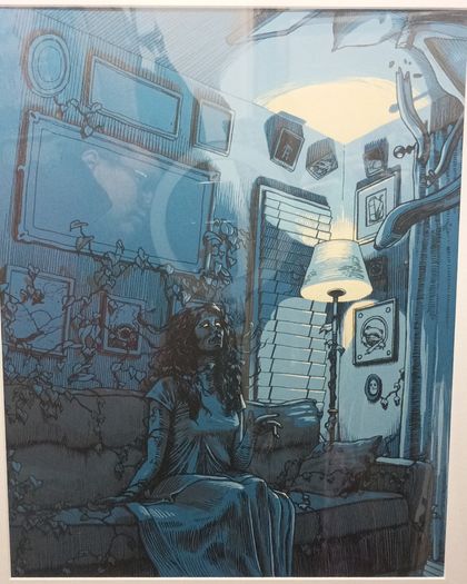 2017 Dave Kloc Plants and Woman in Room Limited Edition Art Screen Print Poster