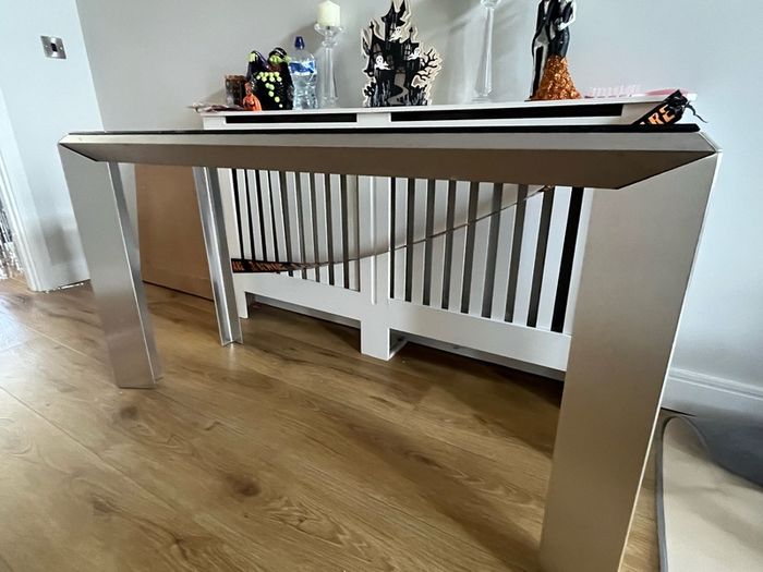 a black glass hall/ living room  table