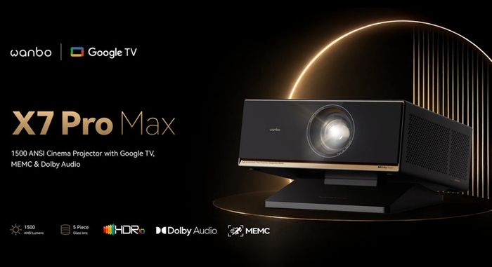 Wanbo X7 Pro Max Smart Projector 1500 ANSI, Official Google TV, 1080p HDR10 (Brand New / Sealed)