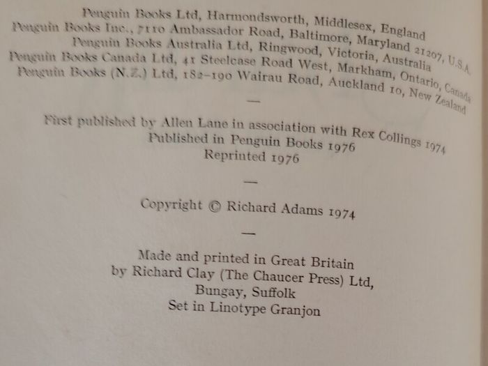 Richard Adams 1976 Vintage Penguin Paperback Set (Watership Down & Shardik)