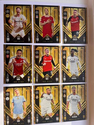 Topps Match Attax 2024/25, #HOF Chrome Inserts 1,5 Wayne Rooney, Paolo  Maldini, Gold Edge Set and 100 Club set