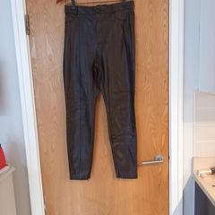 Zara Brown Faux Leather  Trousers.  S.12 (30")   B.N.W.T  (No Paper  Tag)