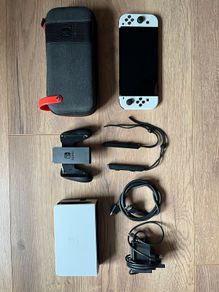 Nintendo Switch OLED White + Dock, Joy-Cons, Carry Case