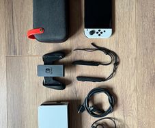 Nintendo Switch OLED White + Dock, Joy-Cons, Carry Case