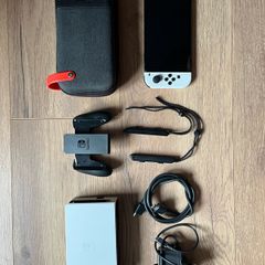 Nintendo Switch OLED White + Dock, Joy-Cons, Carry Case