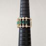 Art Deco Style Emerald Stone Crystal Statement Gold Ring Image 2