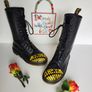 Dr Martens 1914 14 hole 1C14 black yellow foot mid calf boots UK4 EU37 US6 Image 9