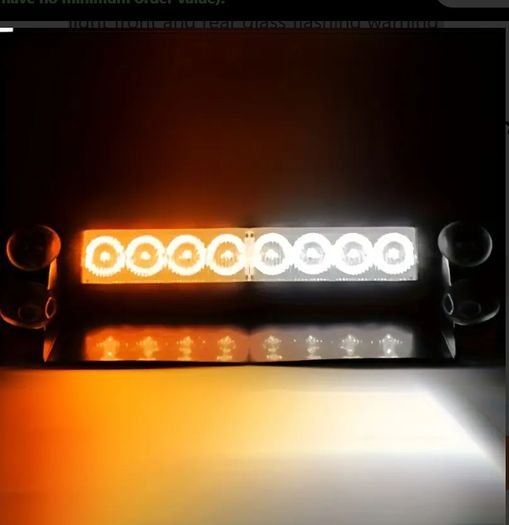 Car suction cup 8 strobe flashing light  LED  yellow and white