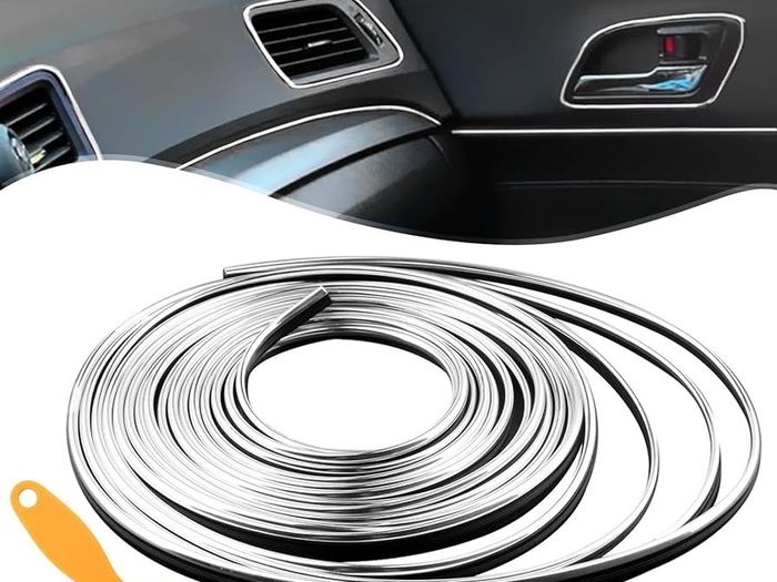 NEW SALE | Car Accessories Interior Trim Strips - Silver 10M / 32.8FT Universal Car Gap Fillers Automobile Mods Decorative Accessories DIY Flexible Strip Decor Accessory with Installing Tool