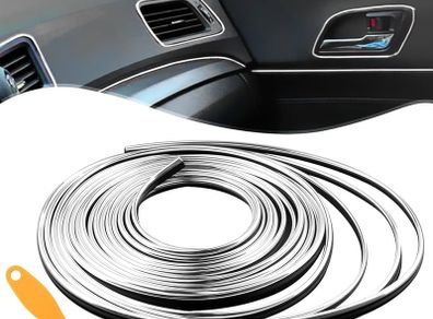 NEW SALE | Car Accessories Interior Trim Strips - Silver 10M / 32.8FT Universal Car Gap Fillers Automobile Mods Decorative Accessories DIY Flexible Strip Decor Accessory with Installing Tool