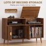 Record Player Stand Vinyl Record Holder with Storage Holds Up to 300 Albums with Flip-Top Compartment Image 3