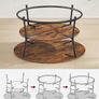 Industrial Round Coffee Table with Shelf Image 5