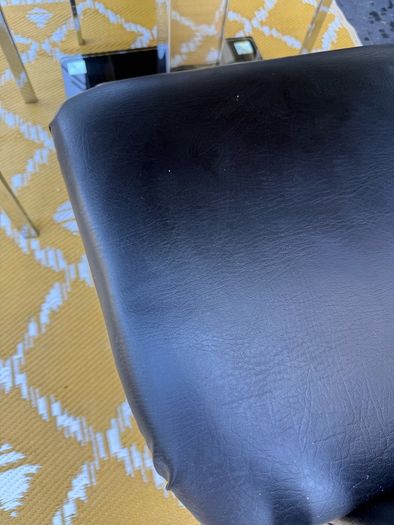 Black Glass and chrome dining table and chairs