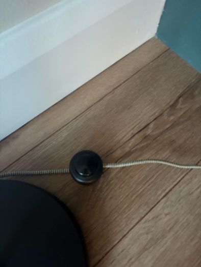 Made.com Modern Floor Lamp. Black & Brass with Frosted Glass Globe
