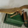 Vintage xl brass bald eagle on perch Image 3